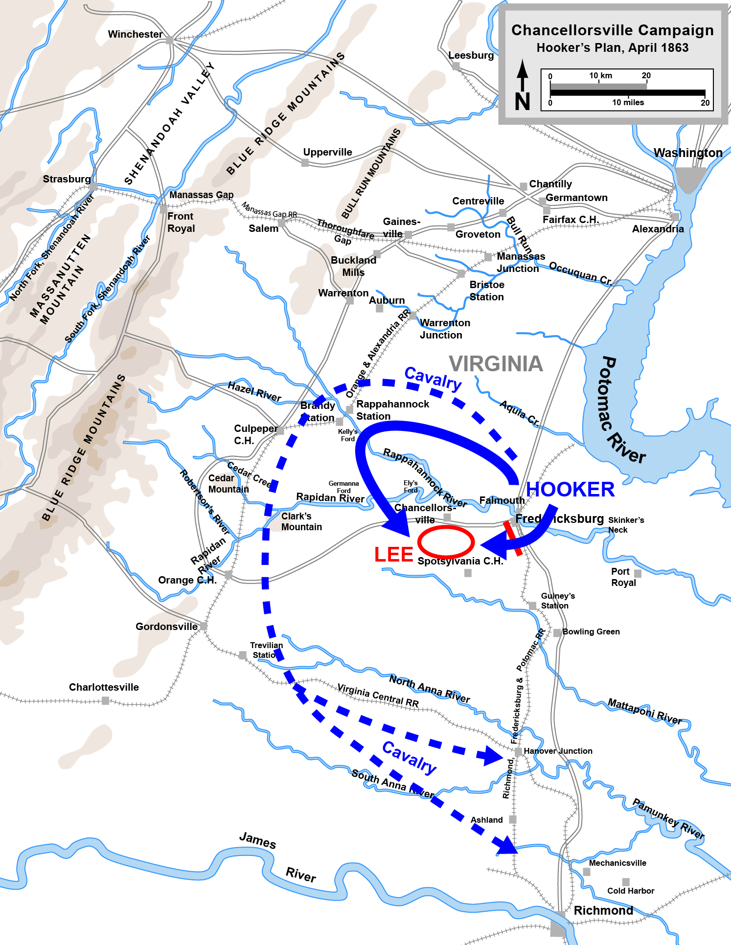 Hooker's plan for the Chancelorsville Campaign