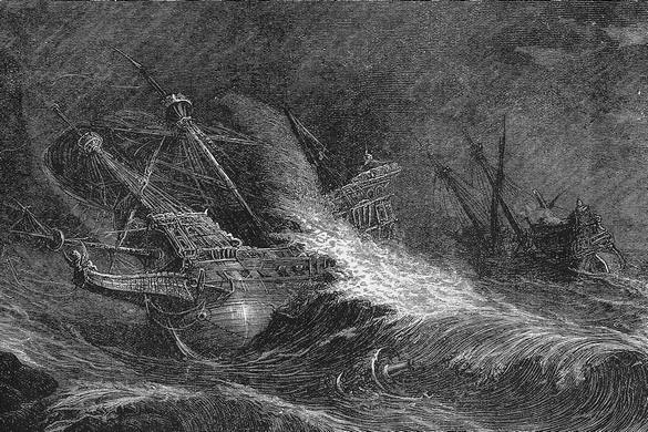 Galleons in a hurricane